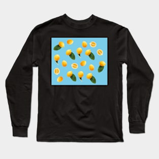 Pattern lemon party blue Long Sleeve T-Shirt